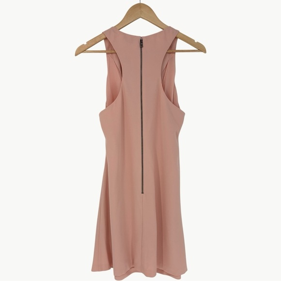 NWT Alice + Olivia Harmony Cowl Neck Racer Back Mini Dress | Sz 8 | Blush Pink - Picture 10 of 14